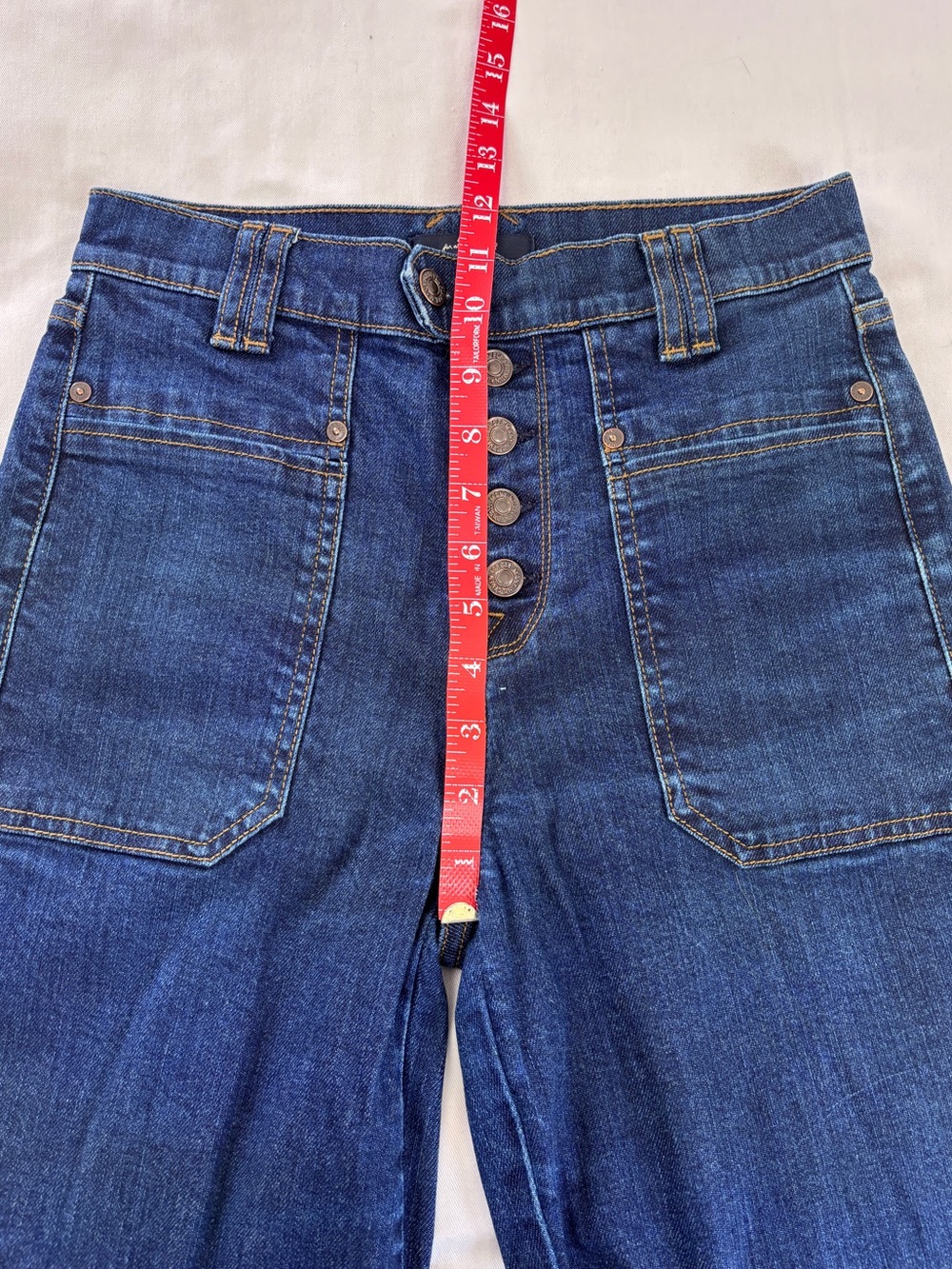 7 For All Mankind High Rise Wide Leg Denim Jeans Dark Wash Women's 27 (28x28) - Picture 11 of 14